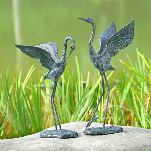 Exalted Crane Pair Garden Sculpture by San Pacific International/SPI Home