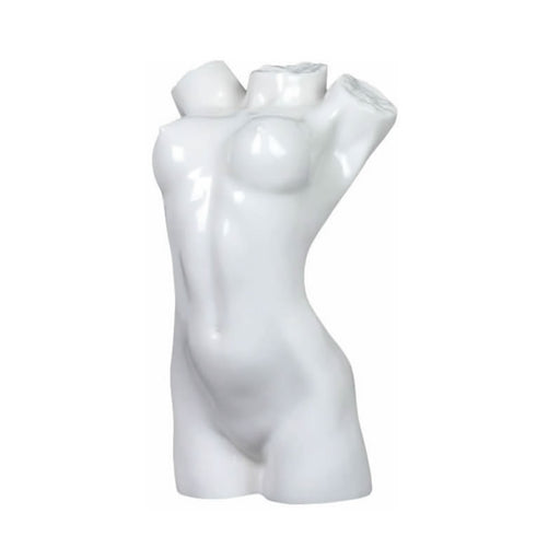 Female Nude Torso II Sculpture- Glazed White