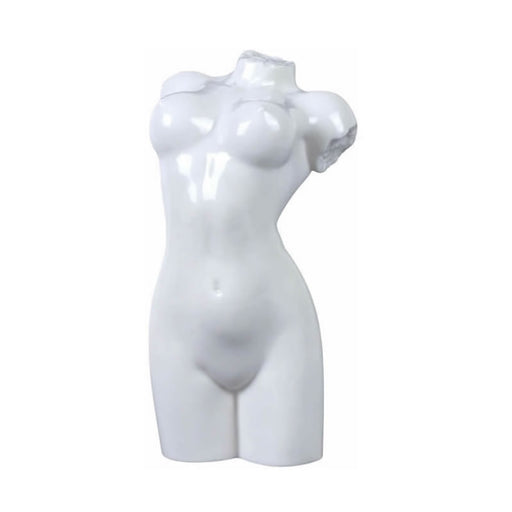 Female Nude Torso III Sculpture- Glazed White