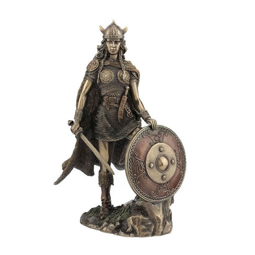 Female Viking Warrior With Sword And Shield Statue