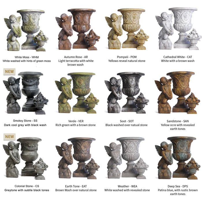 Giant Ribbed Urn Set of 2