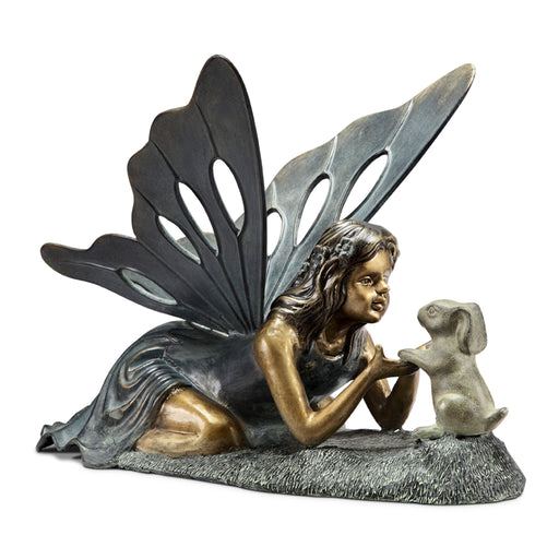 First Friend- Fairy and Bunny Rabbit Garden Sculpture by San Pacific International/SPI Home