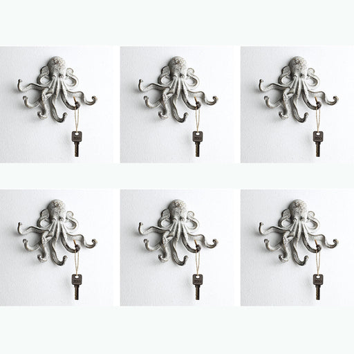 Floating Octopus Key Hooks, Set of 6 by San Pacific International/SPI Home