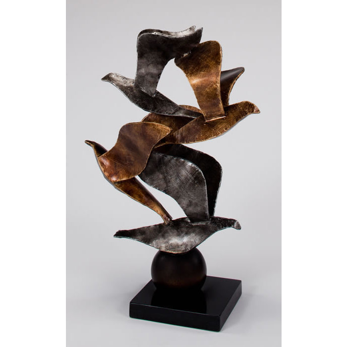 Flock Modern Metal Bird Sculpture by Artmax