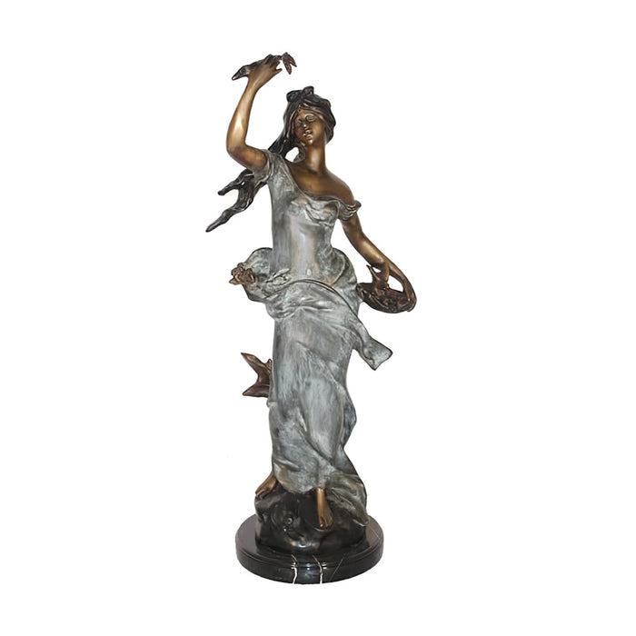 Flower of May Lady Bronze Statue