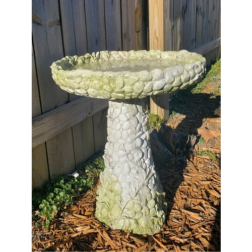 Stone and Flower Bird Bath
