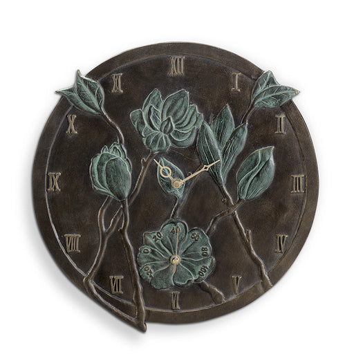 Flower Wall Mounted Garden Clock and Thermometer