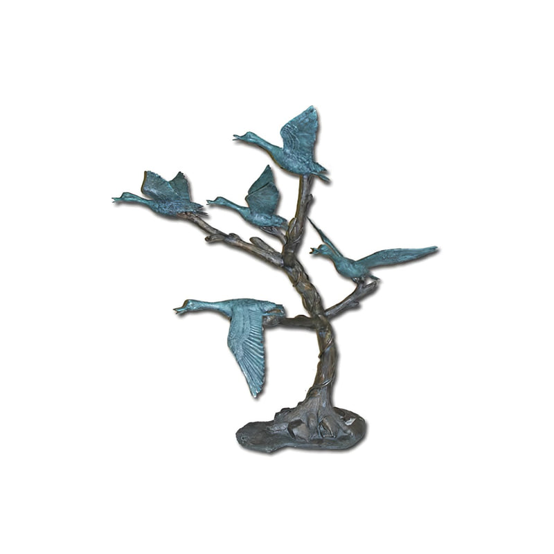 Flying Ducks Bronze Fountain