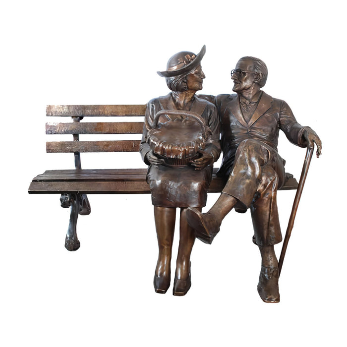 Forever Love- Bronze Senior Couple on Bench