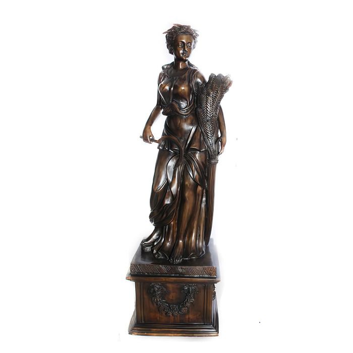 Four Season Summer Lady with Wheat Bronze Sculpture