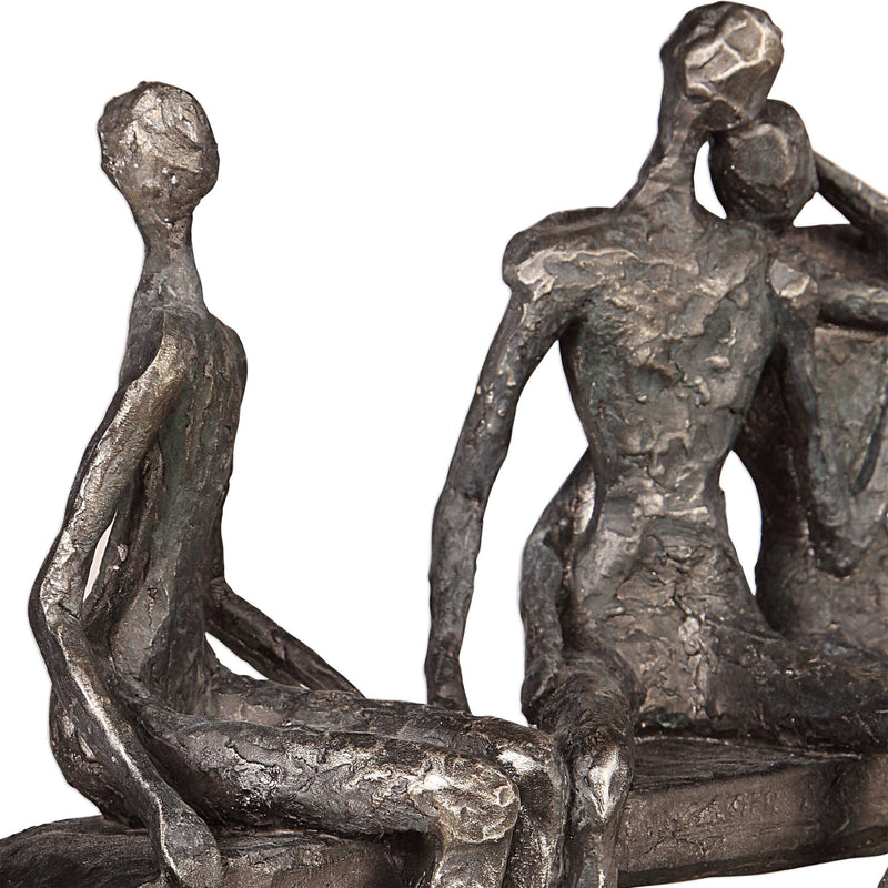 Central Park-People on Bench Sculpture