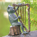 Frog and Harp Tube Wind Chime Garden Statue by San Pacific International/SPI Home