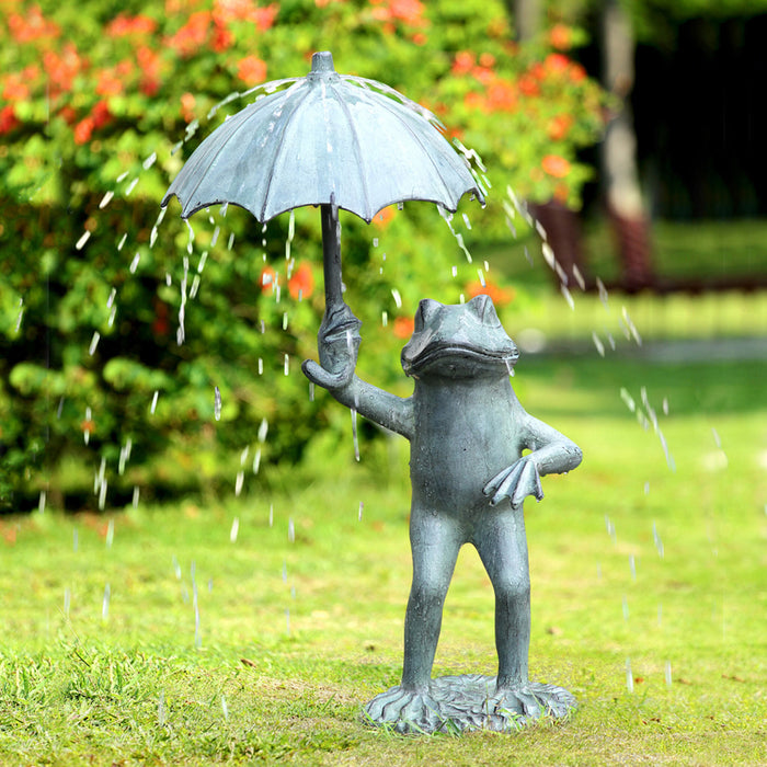 Frog With Umbrella Garden Spitter by San Pacific International/SPI Home