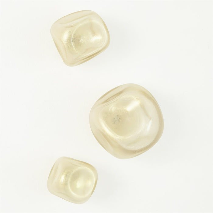 Frosted Gold Art Glass Wall Rocks
