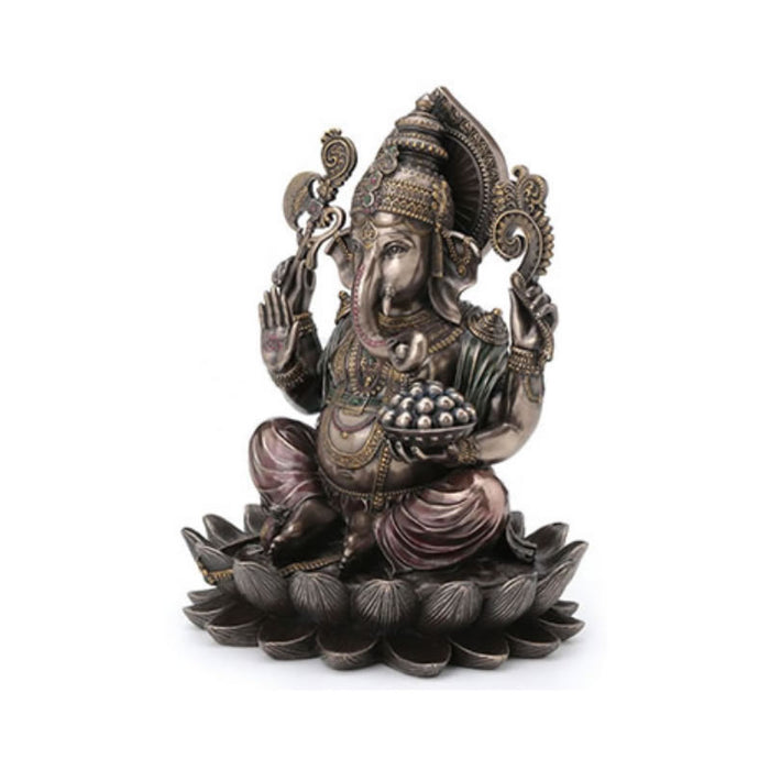 Ganesha Sitting On Lotus Sculpture by Veronese Design