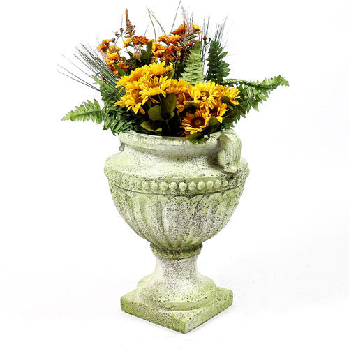 Fluted and Beaded Garden Urn