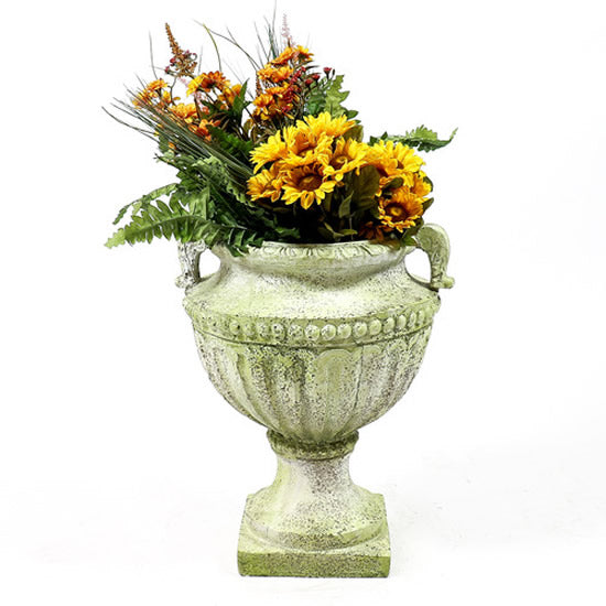 Fluted and Beaded Garden Urn