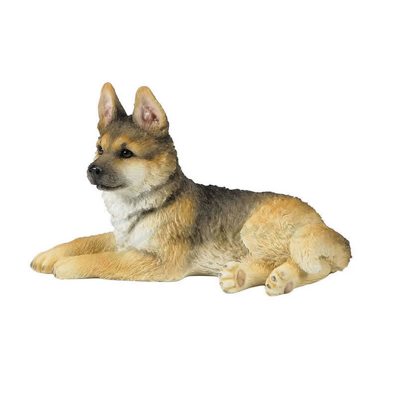 German Shepherd Puppy Figurine, Looking Left