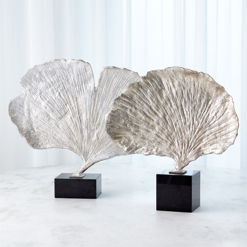 Ginkgo Leaf Sculpture Silver