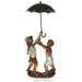 Girl and Boy Umbrella Bronze Fountain