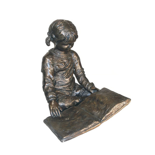 Girl Reading Book Bronze Sculpture