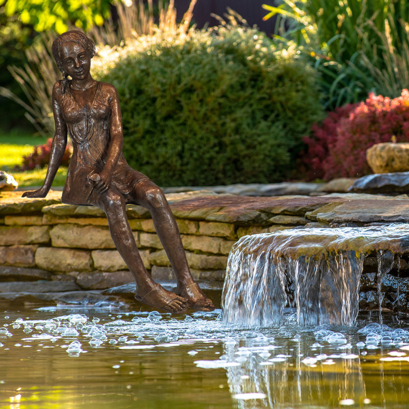 Madison-Girl Sitting Fountain Sculpture