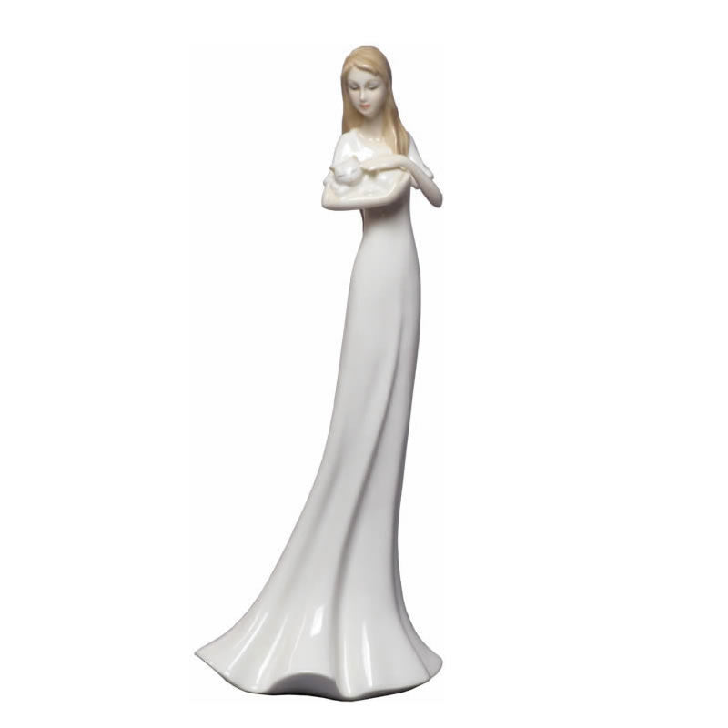 Girl with Cat Sculpture