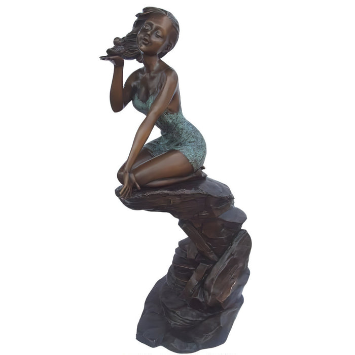 Girl With Duck Bronze Sculpture