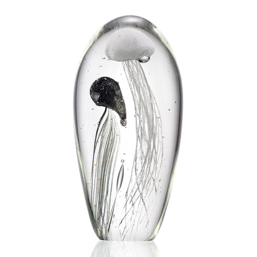 Glass Jellyfish Duo Figurine-White-Black-Glow in the Dark by San Pacific International/SPI Home