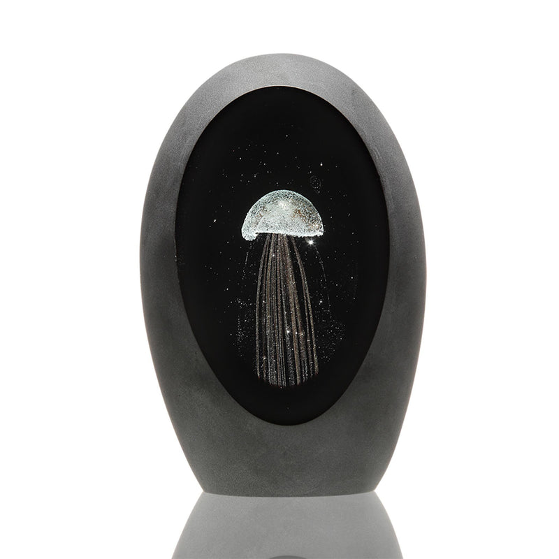 Glass Jellyfish Figurine, Gold and Black-5.5 inch by San Pacific International/SPI Home