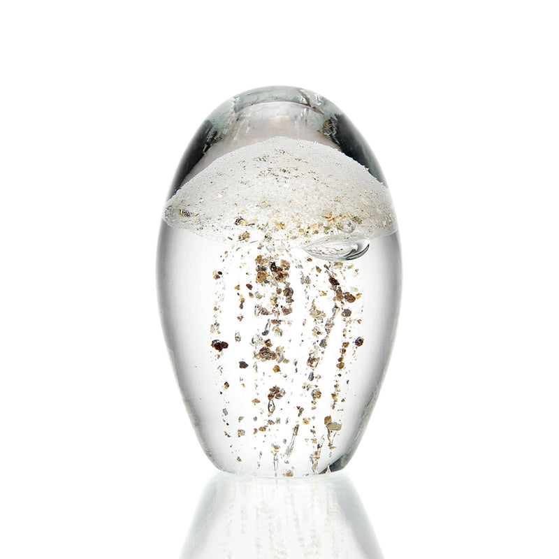 Glass Jellyfish Figurine, Gold Glitter - Glow in the Dark by San Pacific International/SPI Home