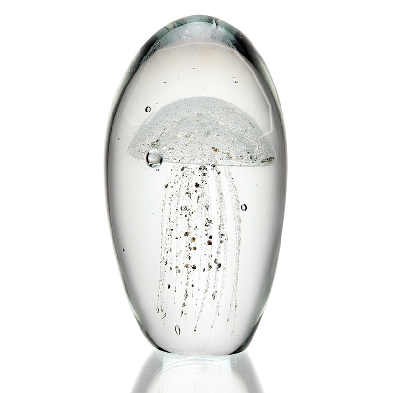 Glass Jellyfish Figurine- Gold Glitter- Glow in the Dark by San Pacific International/SPI Home
