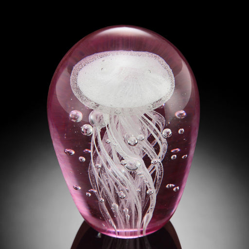 Glass Jellyfish Figurine - Pink and White - Glow in the Dark by San Pacific International/SPI Home