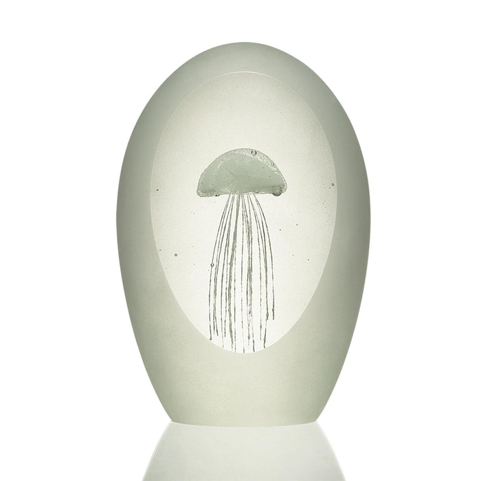 Glass Jellyfish Figurine, White-5.5 inch by San Pacific International/SPI Home