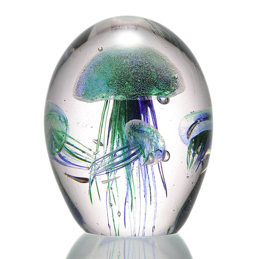 Glass Jellyfish Quartet Statue- Green and Blue-6.5 Inch by San Pacific International/SPI Home