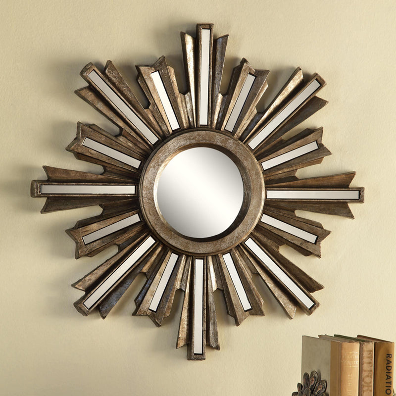 Gold Deco Sunburst Wall Mirror by San Pacific International/SPI Home