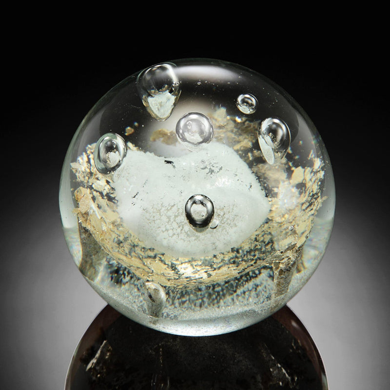 Gold Leaf Bubble Glass Paperweight by San Pacific International/SPI Home