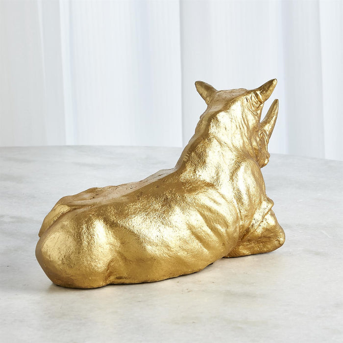 Golden Rhino Sculpture 2