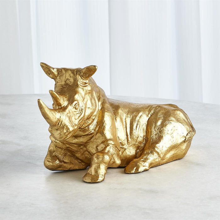 Golden Rhino Sculpture 4