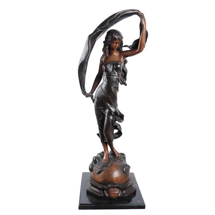 Gracious Lady Holding Scarf- Bronze Sculpture