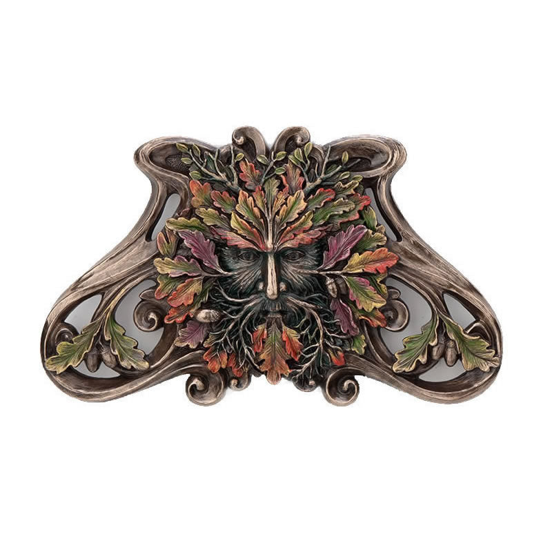 Green Man Autumn Maple Wall Plaque