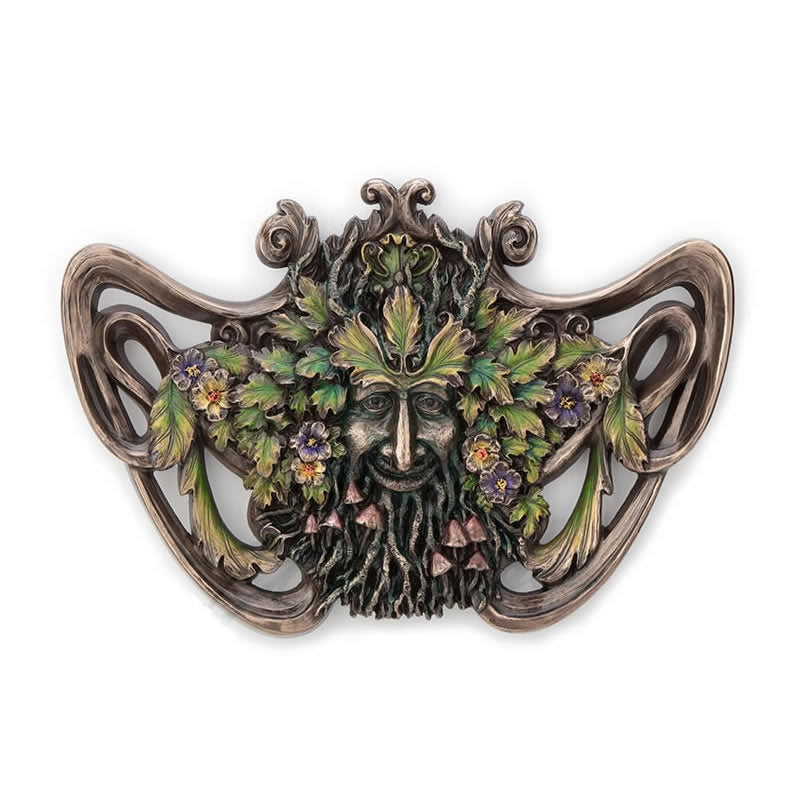 Green Man Spring Mushroom Wall Plaque