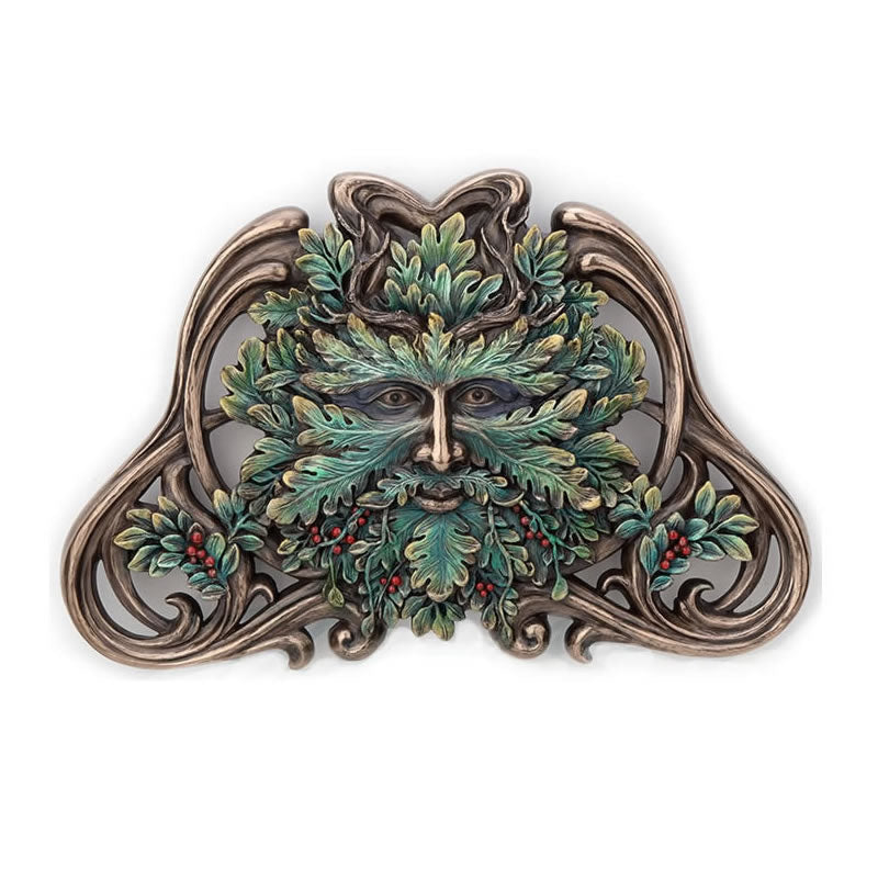 Green Man Winter Mistletoe Wall Plaque