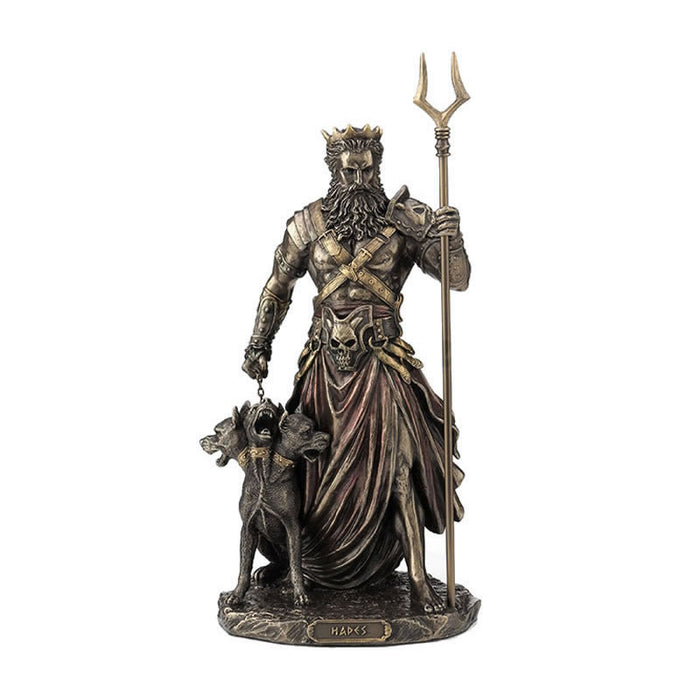 Hades Statue- Ruler Of Greek Underworld With Cerberus