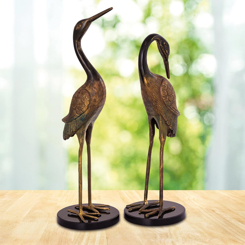 Heartwarming Crane Couple Statue Set