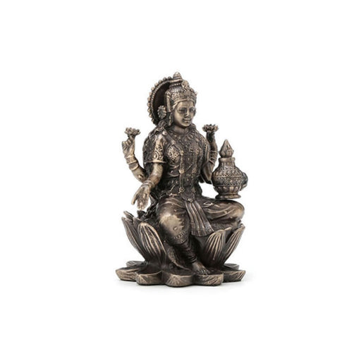 Hindu Goddess Lakshmi Sitting On Lotus Statue by Veronese Design