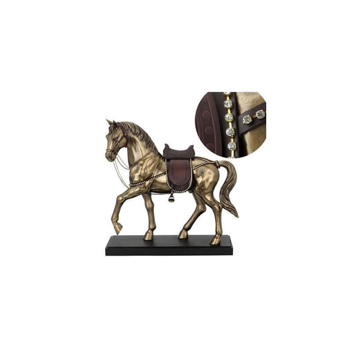 Horse With Crystal Bridle and Saddle Statue by Veronese Design