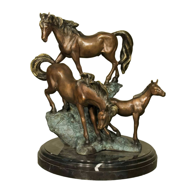 Three Descending Horses- Bronze Sculpture