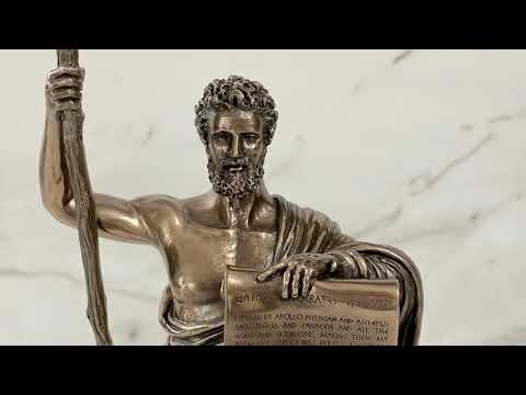 Hippocrates Of Cos Holding Hippocratic Oath Statue Video