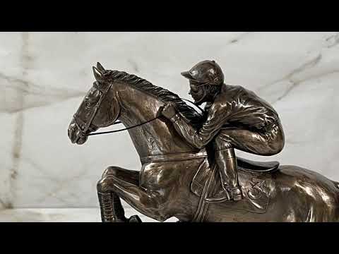Jumping Horse and Jockey Statue Video